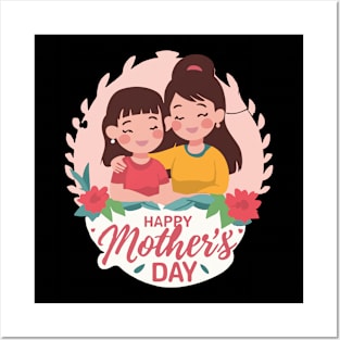 Mother and Daughter "Happy Mother's Day" Posters and Art